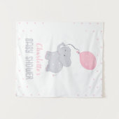 Cute Olifant Baby Shower Meisje Wandkleed (Voorkant (horizontaal))
