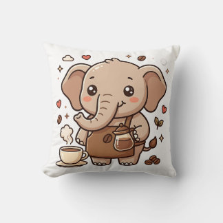Cute Olifant Barista Schort Kawaii Kussen