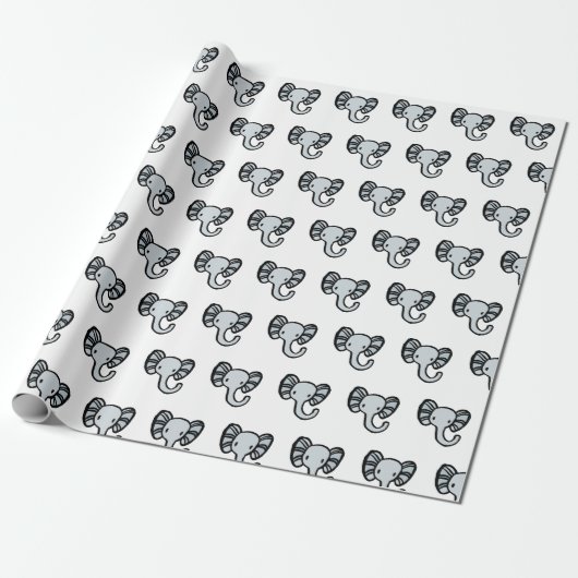 Cute olifant cadeaupapier (Uitgerold)