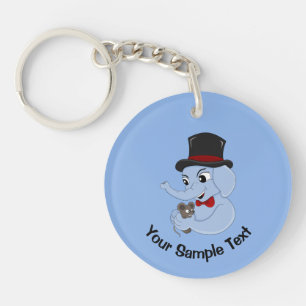 Cute olifant cartoon-sleutelhanger sleutelhanger