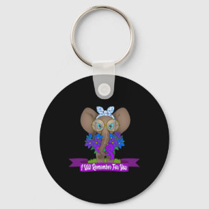 Cute Olifant Heimerheimer Bewustzijnscadeau Paarse Sleutelhanger