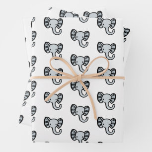 Cute olifant inpakpapier vel
