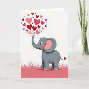 Cute Olifant Liefde Hartjes Kaart
