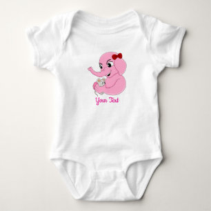 Cute olifant meisje cartoon baby bodysuit
