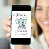 Cute Olifant Mint Baby Shower Per Post Kaart