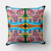 Cute olifant ontwerp kussensloop kussen (Achterkant)