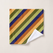 Cute Olive Sage Marine Stripes Serviettes de bain (Gant de toilette)