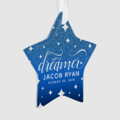 Cute Ombre Blue Glitter Starry Tiny Dancer Baby Ornament (voorkant)