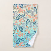 Cute Ombre Blue Oranje Foliage Waterverf Paint Bad Handdoek (Handdoek)