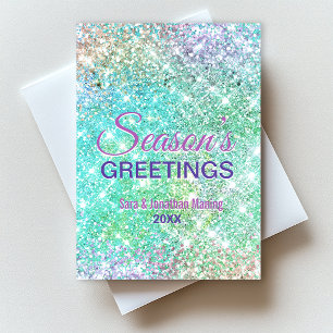 Cute ombre groene glitters Kerst nieuwjaar Briefkaart