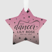 Cute Ombre Pink Glitter Starry Tiny Dancer Baby Ornament (voorkant)