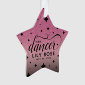 Cute Ombre Pink Glitter Starry Tiny Dancer Baby Ornament (voorkant)