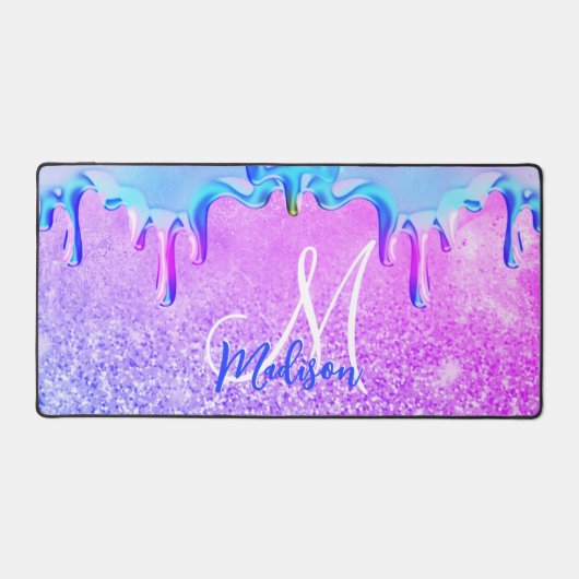 Cute ombre rose violet parties scintillant monogra (Recto)