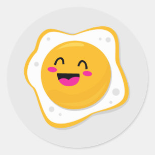 Cute Omelet Design Ronde Sticker