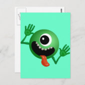 Cute One Eyed Monster Briefkaart (Voorkant / Achterkant)