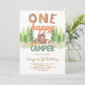 Cute One Happy Camper 1er Invitation anniversaire (Debout devant)