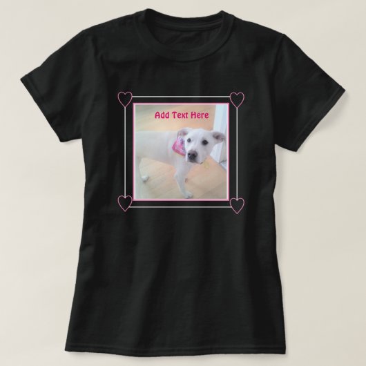 Cute One Photo Pink Puppy Dog T-shirt (Design voorkant)