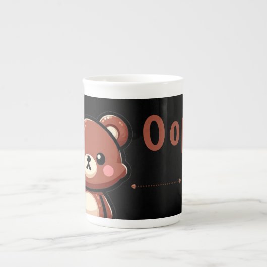 Cute Oops Teddy Bear Specialty Mug with Heart (Devant)
