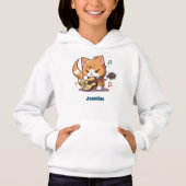 Cute Orange Chat Jouer Guitare (Devant)