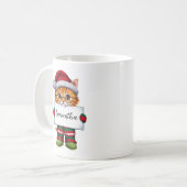 Cute Orange Chat Personnalisé Mug de Noël (Devant gauche)