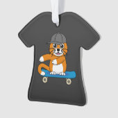 Cute Orange Chat sur Skateboard Cartoon (devant)