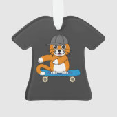 Cute Orange Chat sur Skateboard Cartoon (dos)
