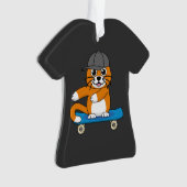 Cute Orange Chat sur Skateboard Cartoon (devant)