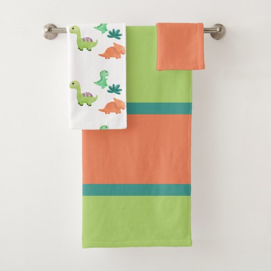 Cute orange et dinosaure vert (En situation)