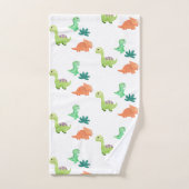 Cute orange et dinosaure vert (Serviette à main)