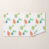 Cute orange et dinosaure vert (Serviette à main)