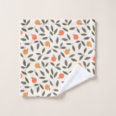 Cute Orange et Motif Feuille (Gant de toilette)