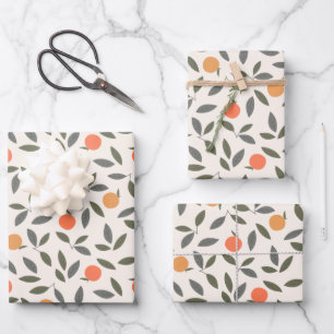 Cute Orange et Motif Feuille