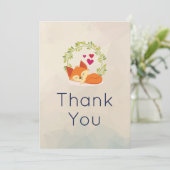 Cute Orange Fox avec couronne et Merci des Coeurs (Debout devant)