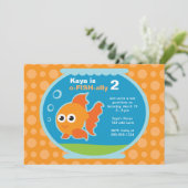 Cute Orange Goldfish Invitation (Debout devant)