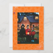 Cute Orange Happy Halloween Boo Carte photo (Dos)