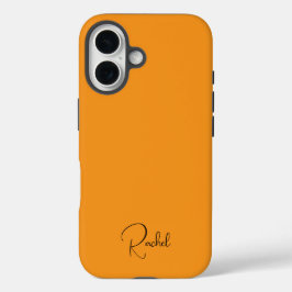 Cute Orange Personalized Name  iPhone 16 Hoesje