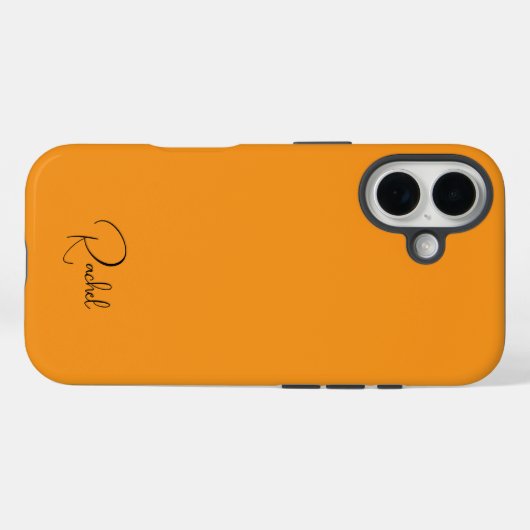 Cute Orange Personalized Name  Case-Mate iPhone Case (Achterkant (horizontaal))