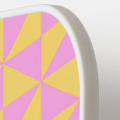 cute orange pink retro geometric design pickleball paddle (Links Detail)