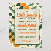 Cute Orange Thème Baby shower Invitation (Devant / Derrière)