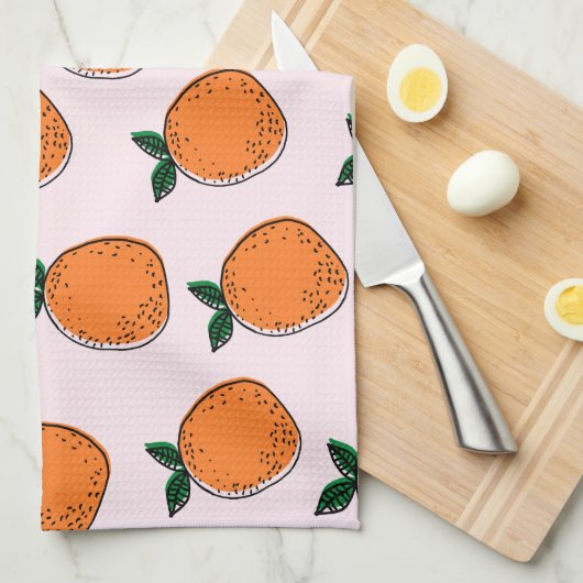 Cute Oranges Serviette de cuisine (Quart Plié)