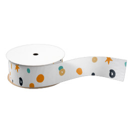 Cute Oranje Black Green Fun Halloween Grosgrain Lint