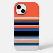 Cute oranje blauwe strepen Case-Mate iPhone case (Achterkant)