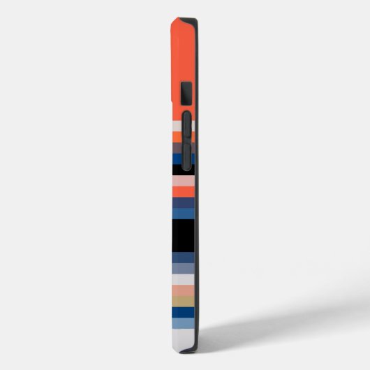 Cute oranje blauwe strepen Case-Mate iPhone case (Achterkant / Links)