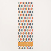 Cute Oranje Blue Ochre Leafy Botanical Pattern Yogamat (Voorkant)