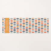 Cute Oranje Blue Ochre Leafy Botanical Pattern Yogamat (Voorkant (horizontaal))