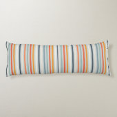 Cute Oranje Blue Spring Rainbow Clouds Pattern Lichaamskussen (Achterkant)