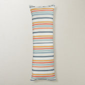 Cute Oranje Blue Spring Rainbow Clouds Pattern Lichaamskussen (Achterkant (Verticaal))
