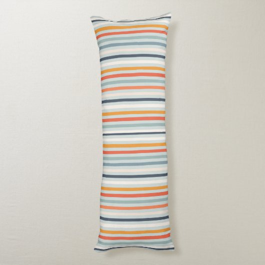 Cute Oranje Blue Spring Rainbow Clouds Pattern Lichaamskussen (Achterkant (Verticaal))