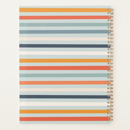 Cute Oranje Blue Spring Rainbow Clouds Pattern Planner (Achterkant)