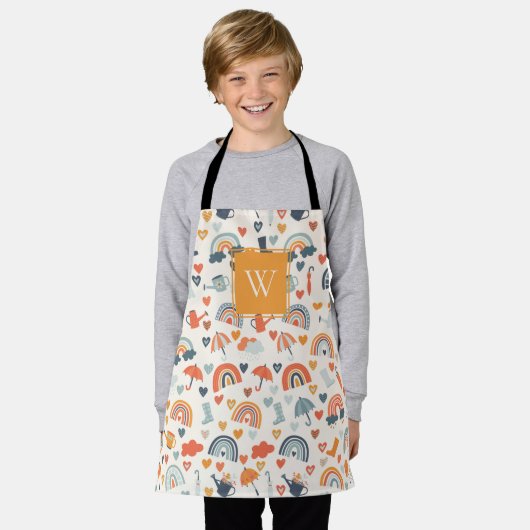 Cute Oranje Blue Spring Rainbow Clouds Pattern Schort (Gedragen)